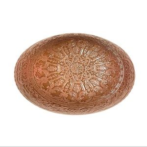 Vintage Ornate Amber Glass Serving Dish